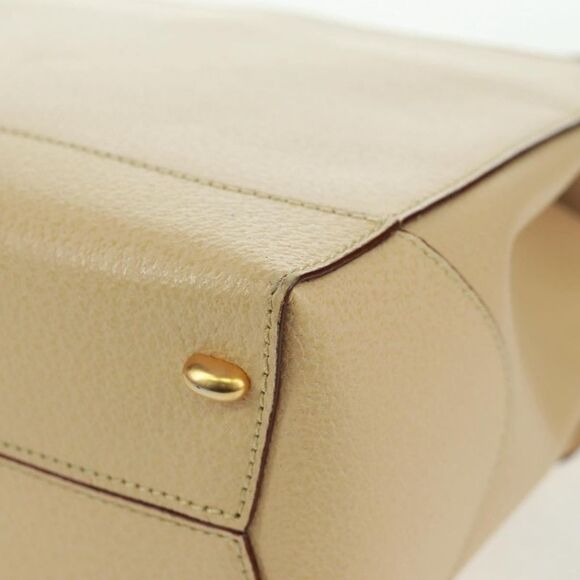 Celine 16 Top Handle Bag Grained Calfskin Beige Leather Handbag (Pre-Owned) - Picture 10 of 16